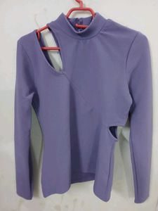 Lavender Cut Shoulder Top
