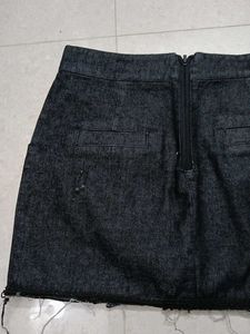 Denim Black Skirt