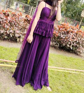 Heavy Premium Plazzo Top Set
