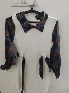 Plaid Collar Mini Dress
