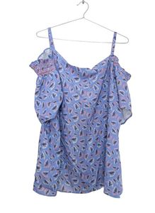 Leaf Print Cold Shoulder Top (never used)