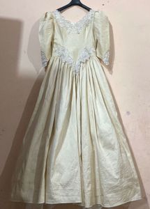 Vintage Cream Lace Trim Dress