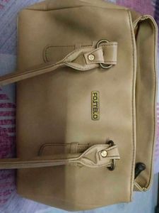 FOSTELO Beige Satchel Handbag