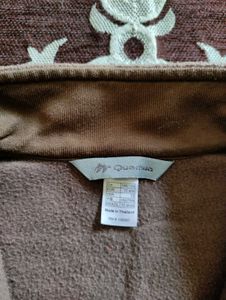 Imported Brown cropped Zip Jacket