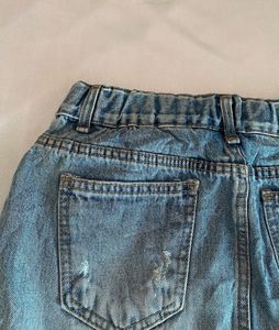 DENIM SHORT SKIRT -Blue