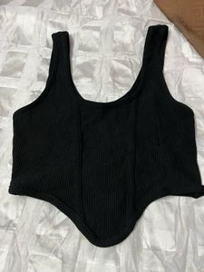 Branded Made In Turkey Black Corset Top