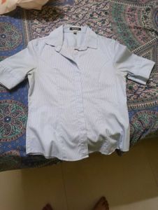 Striped button-down shirt