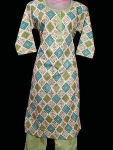 🆕 Trending Printed Kurti &amp; Bottom Set