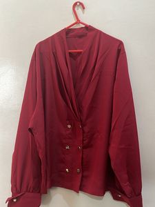 Red Golden Button Shirt