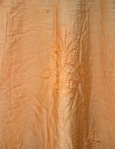 Chanderi Silk Orange chikankari Kurti