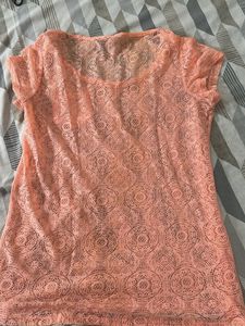 Peach Lace Top