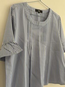 Striped Ruffle Sleeve Top