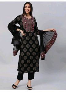 Festive Black Printed Kurti