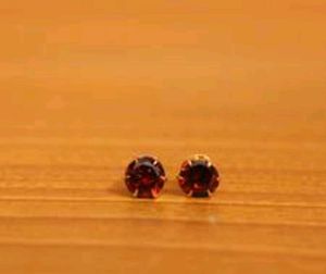 Red Gemstone Stud Earrings