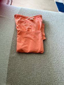 H &amp; M Peach Flutter Sleeve Tee
