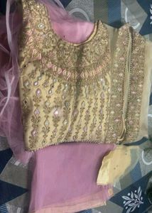 Pink &amp; Gold Embellished Party Dress