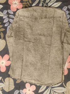 Acid Wash Denim Button-Up