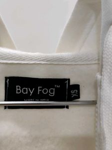 New White Zip-Up Cropped Hoodie