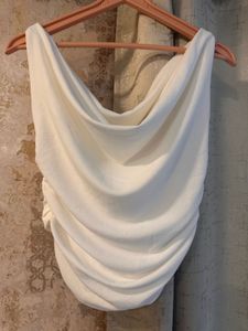 Uptownie White Off Shoulder Tank Top, Bust-34