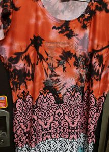 Orange Print Top