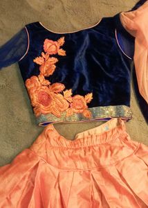 Crop Top And Skirt With Dupatta