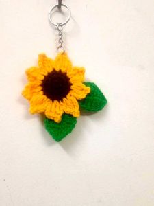 Sunflower Crochet Keychain