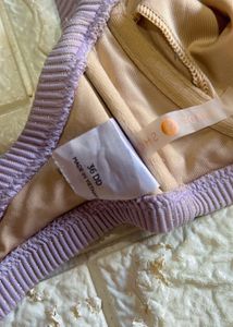 Ribbed Lavender Gold Bikini Top