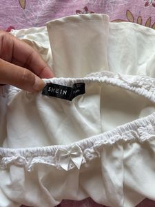 White Ruffle Crop Top