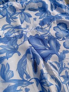 Blue Floral Sleeveless Top