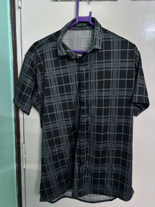 VebNor Grey-black checked Casual shirt