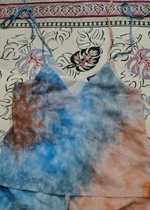 SASSAFRAS Tie-Dye Spaghetti Strap Top