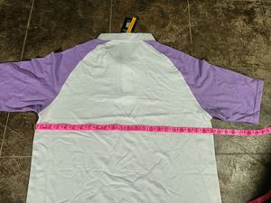 Men Colourblock Oversized Polo T-Shirt