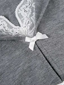 Gray Long Sleeve Top with Bow