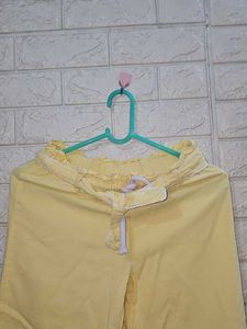 Yellow High-Waisted Wide Leg Pants