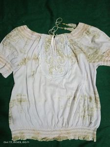 Dye Tie Top Lavender And Olive Green Col