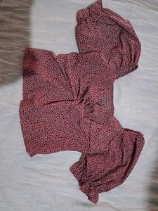 Pink Dot Crop Top