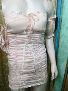 Blush Pink Off-Shoulder Dress