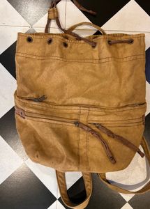 Suede Drawstring Backpack
