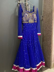 Beautiful Blue Anarkali Heavy Embroidery