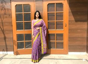 💜✨PRINTESTY LOOK PURPLE SAREE✨
