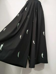Black Embroidered Culottes