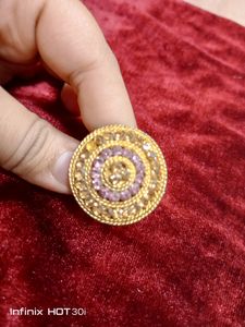 Golden Ring With Pink Diamond