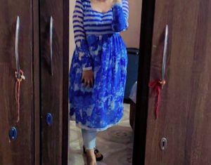 Blue Floral Kurta