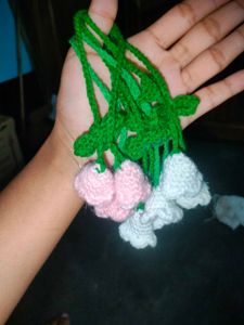 Crochet Flower Bouquet Keychain
