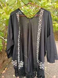 Black shrug With Embroidered Design
