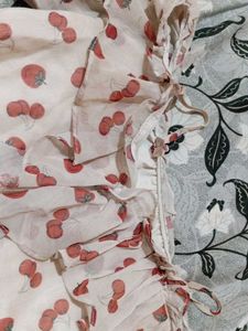 Cherry Print Ruffle Blouse