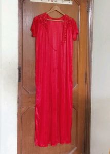 Brand New Bridal Red 2 Piece Long Nighty Set