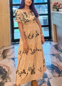 Anthropologie Embroidered Midi Dress