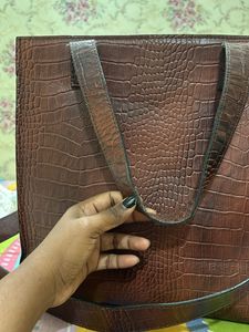 Brown Leather Tote Bag