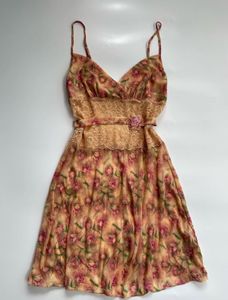 Floral Lace Trim Slip Dress